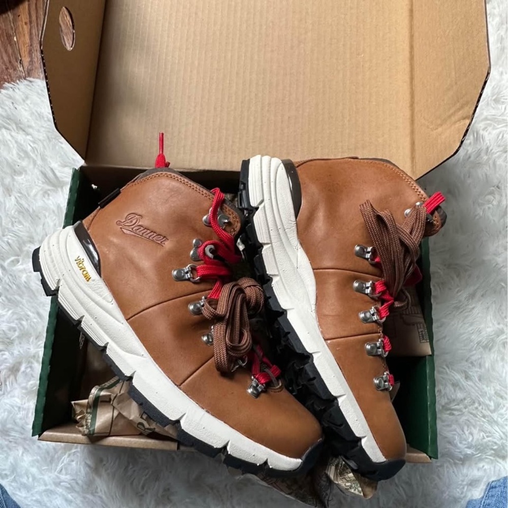 Danner Brown Hiking Boots with Red Laces